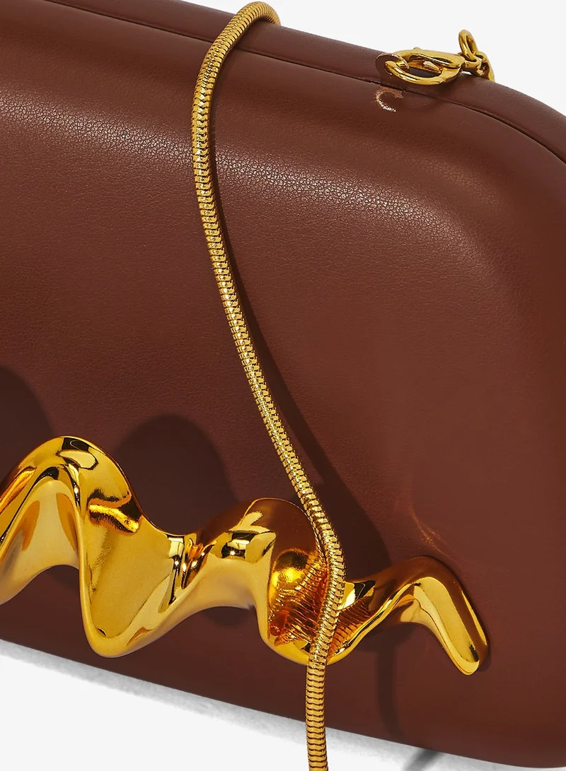 Namshi x  Gold Accent Detailed Clutch for Women | Best Price UAE